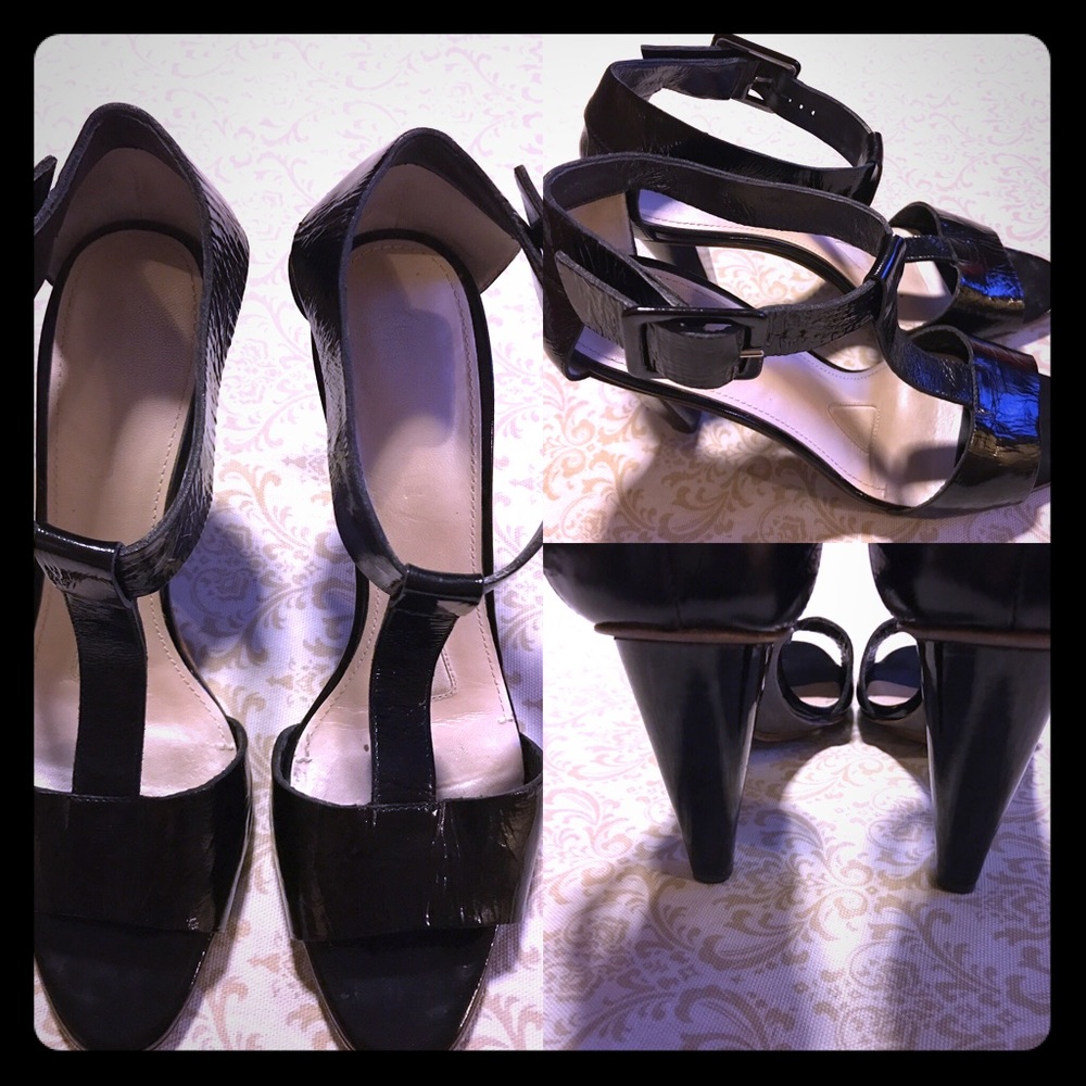 Jil Sander Patent leather thick heel big buckle