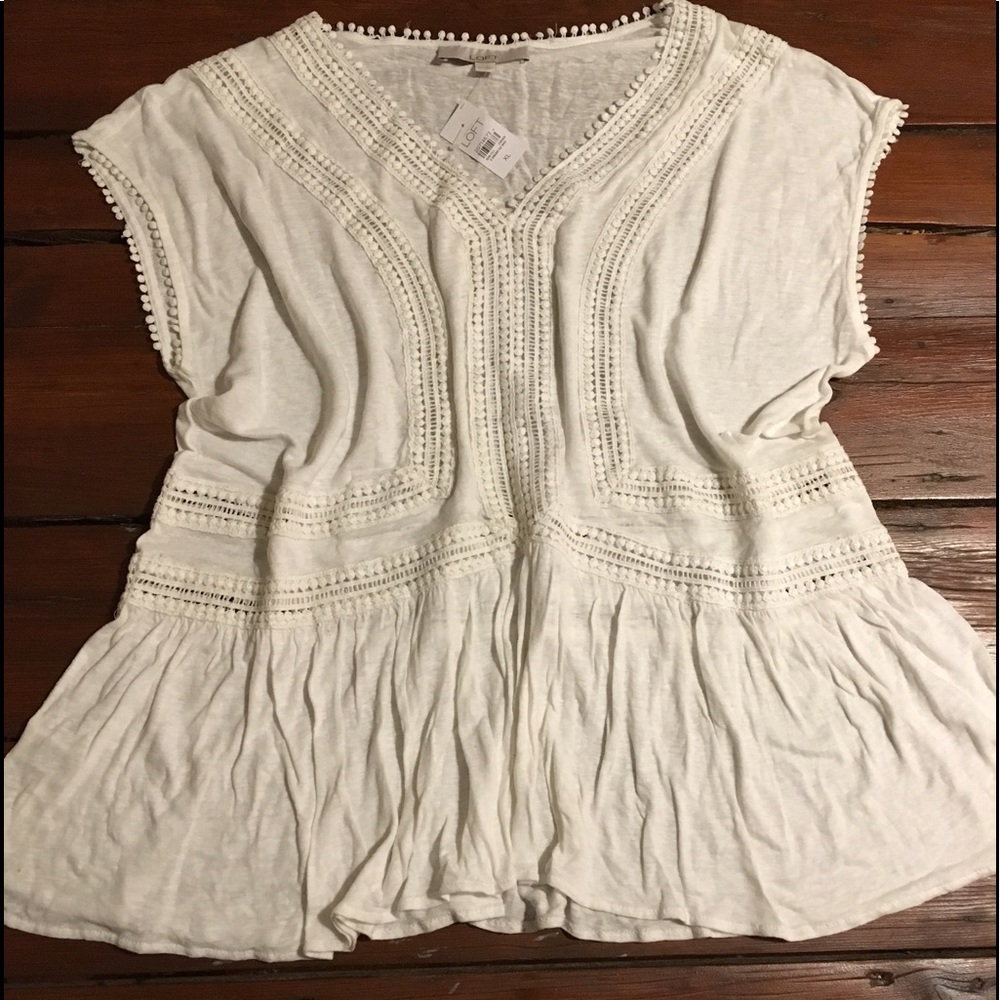 LOFT Embroidered Top