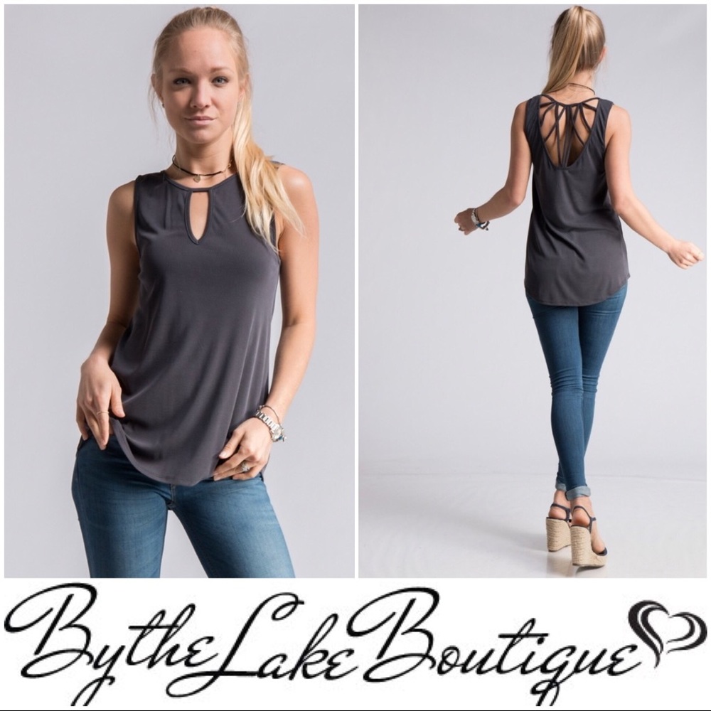 BTLB-015 - Charcoal Peek Hole w/ Strappy Back