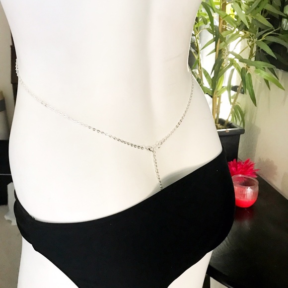 Gold Tone Rhinestone Body Chain Jewelry - Picture 4 of 4