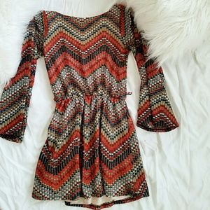 70's style bell sleeve dress