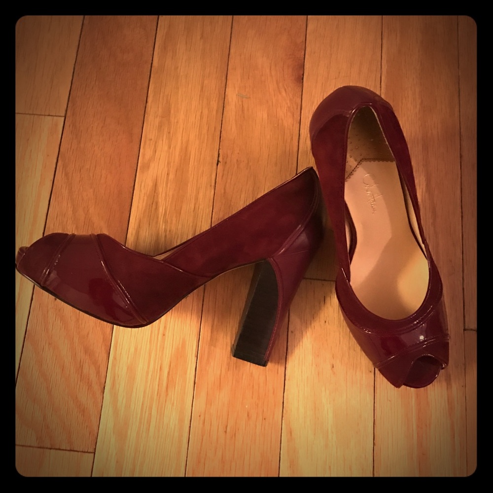 Cole Haan red retro chunky heels