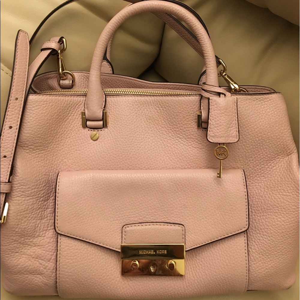 Michael Kors Leather Satchel Bag in Blossom