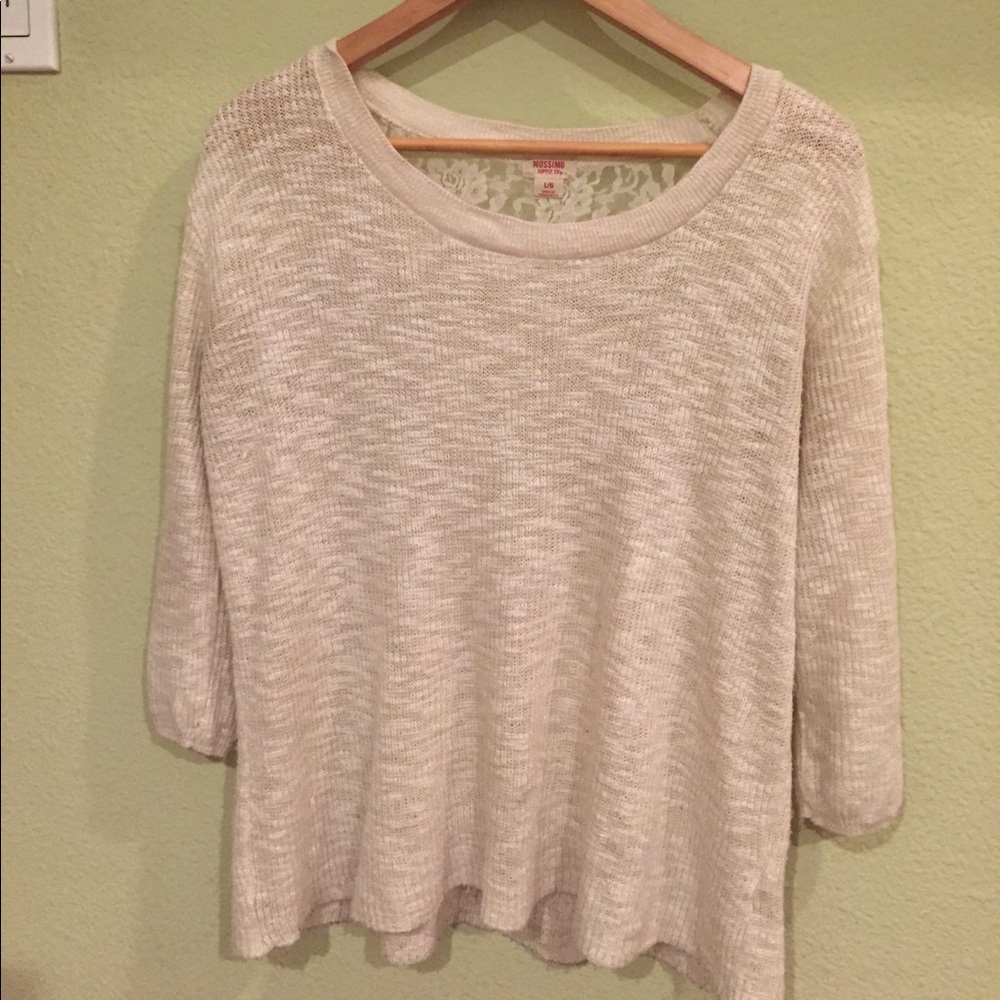 White Sweater w/Lace Detailing