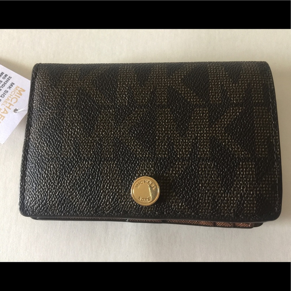 Michael Kors Mk Sig Saffiano MD Slim Wallet