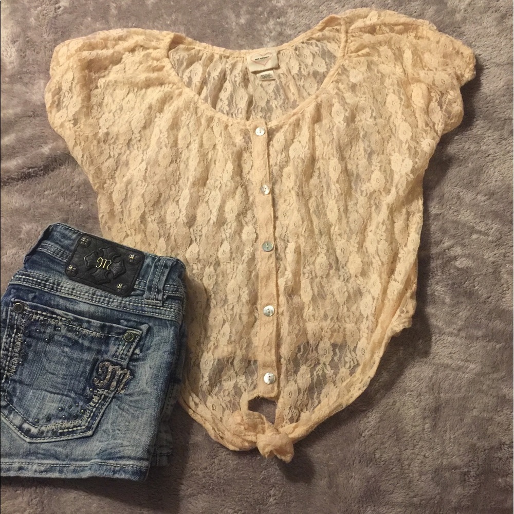 Champagne Pink Knotted Top