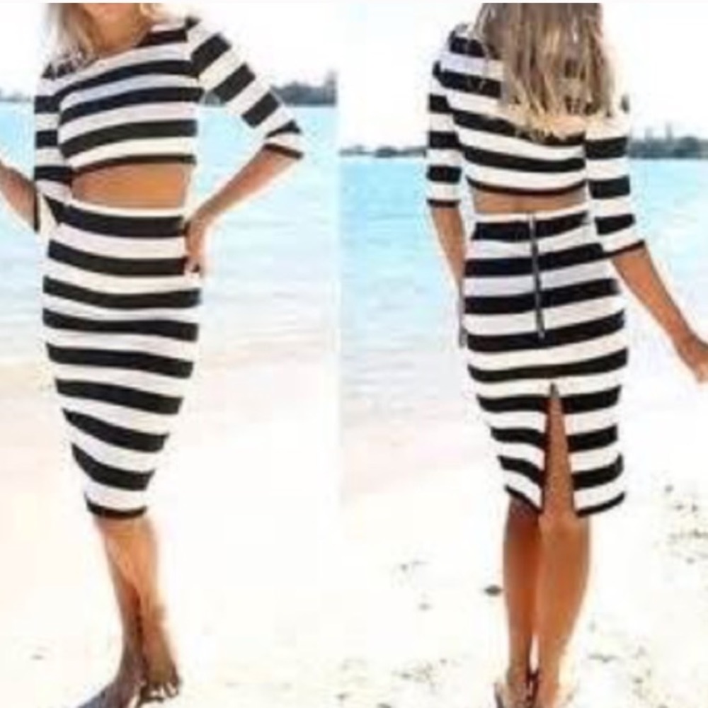 Sabo Skirt striped crop and skirt✨