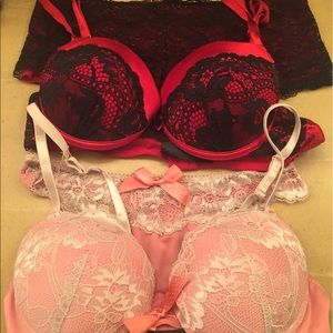 2 sets of lightly used padded bra & pantries set