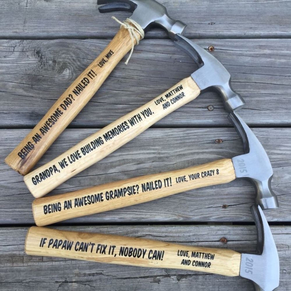 Fathers Day Monogramed Hammers