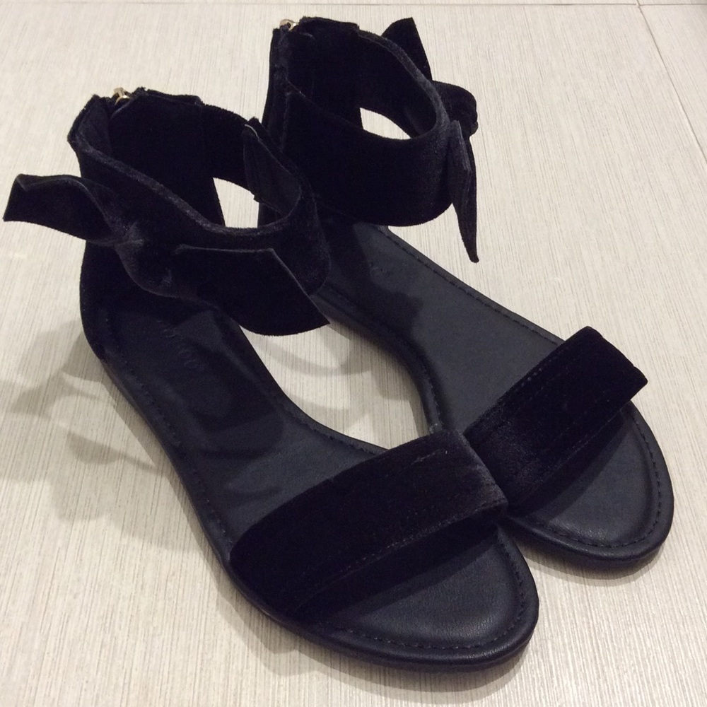 Black Velvet Sandals