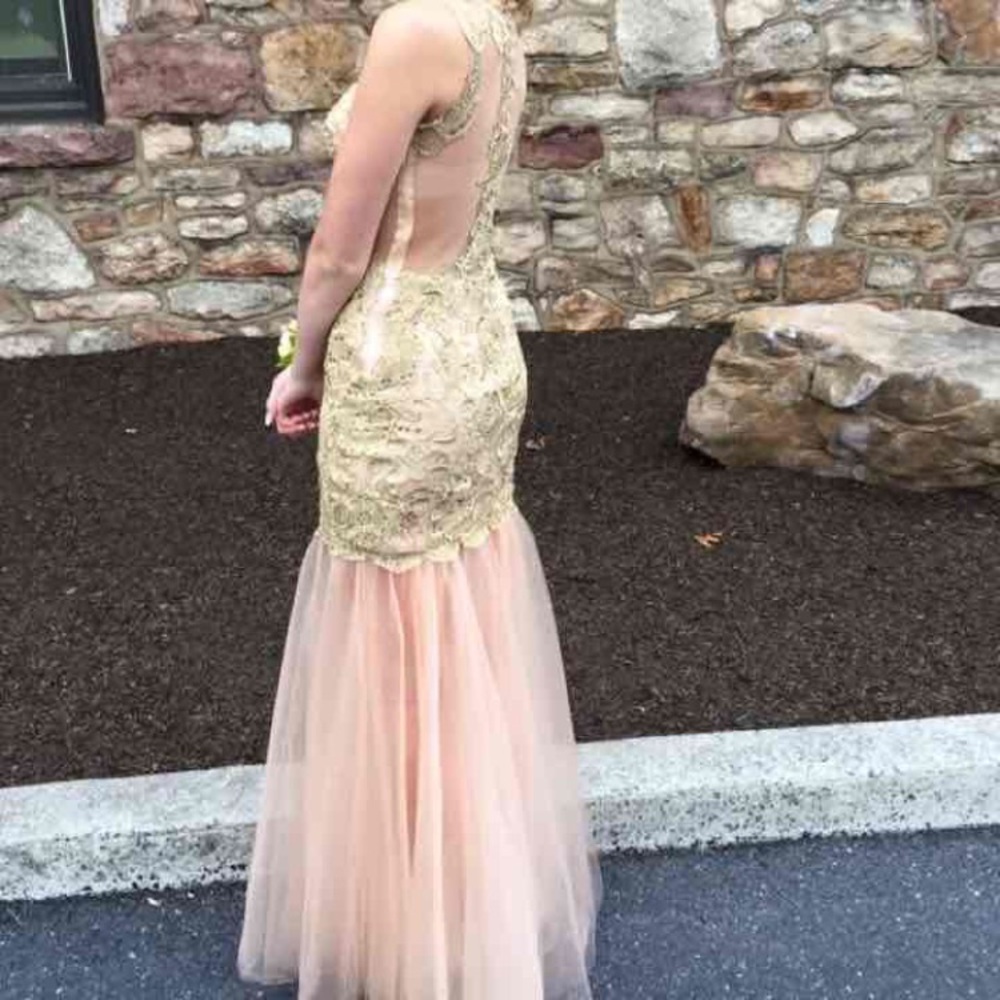 Dave & Johnny Gold Prom Dress