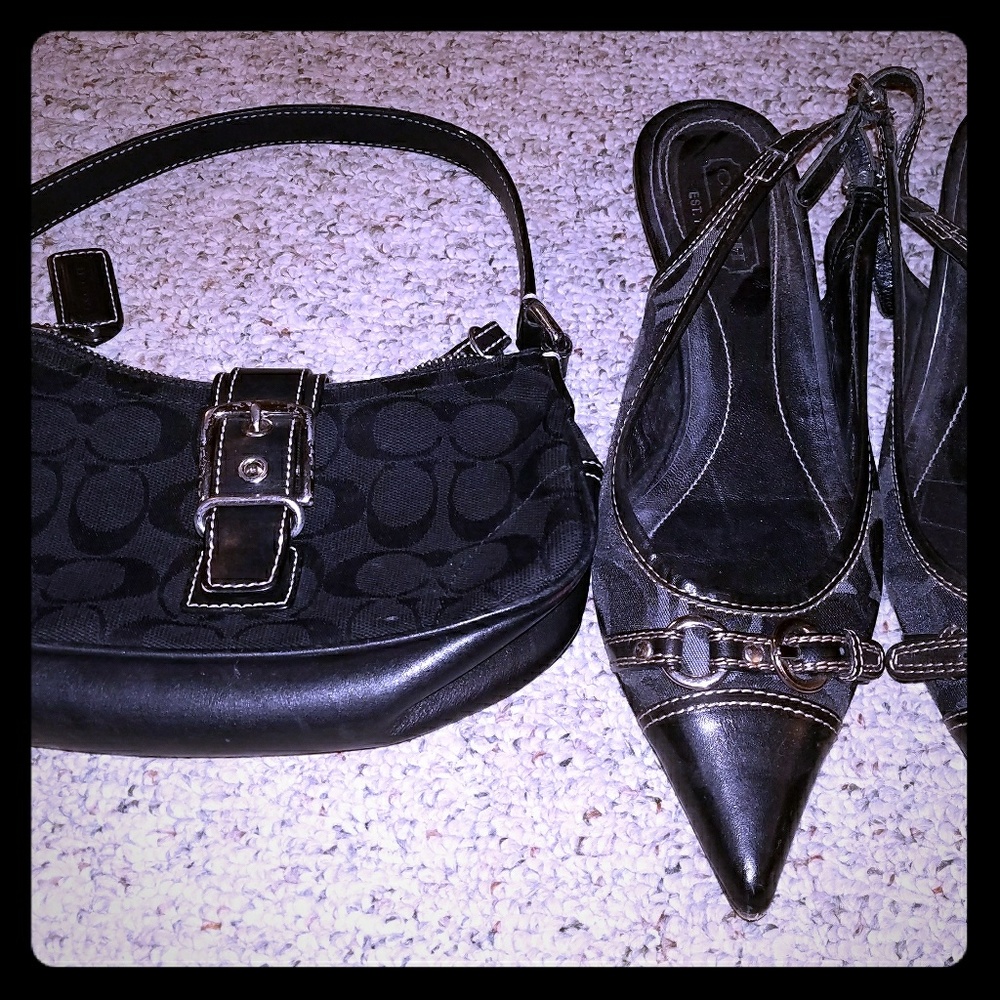 Coach heels with matching purse