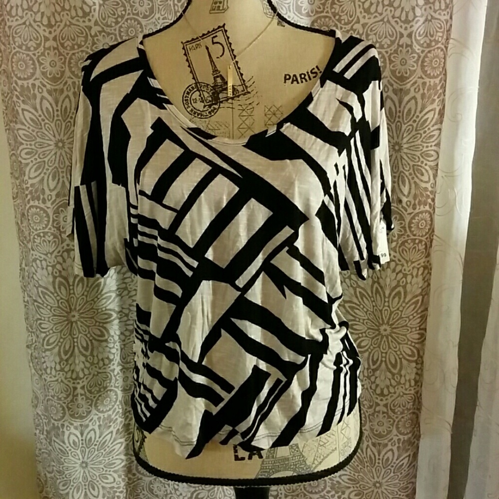Mind Code Graphic Print Dolman Top
