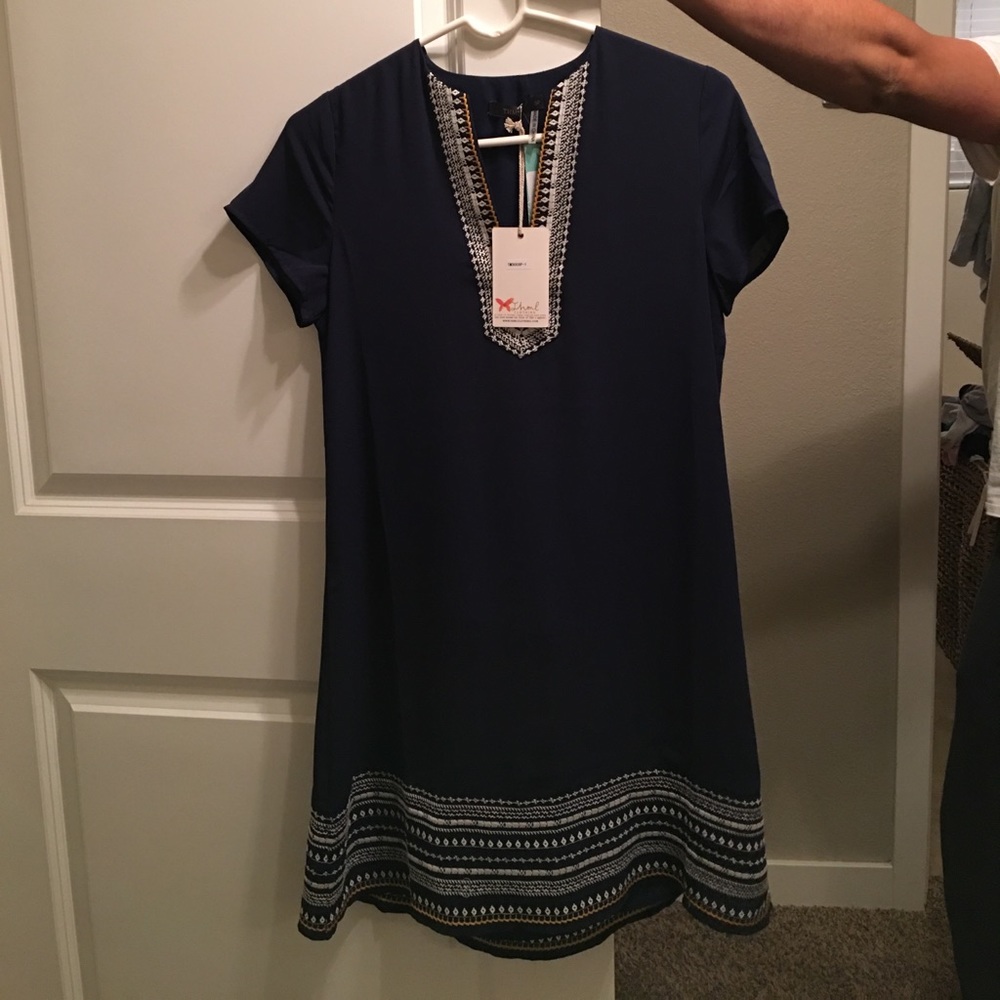 Blue Short Sleeve Dress