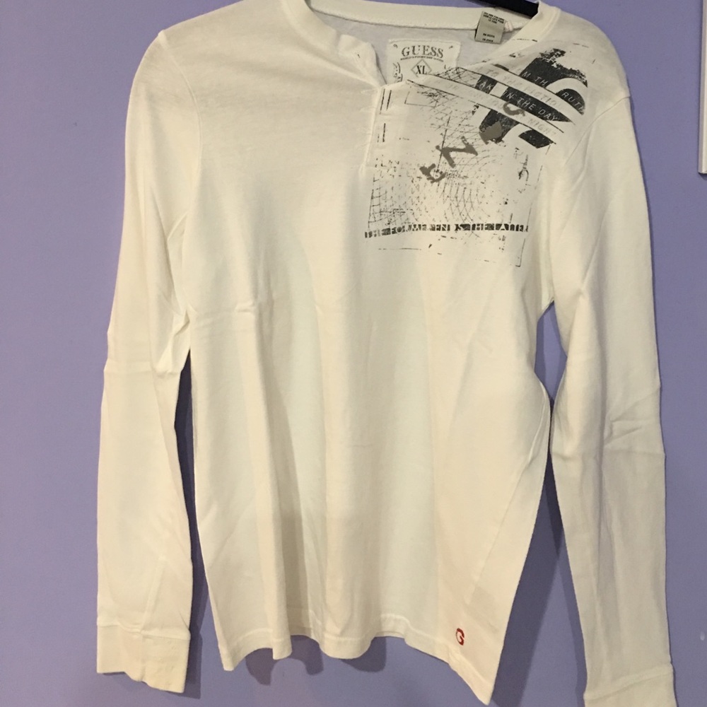 Guess long sleeve white shirt.