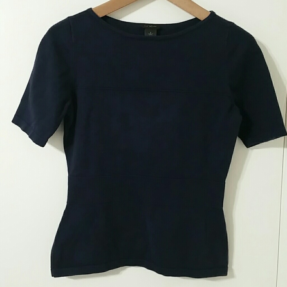 Ann Taylor navy blue knit top