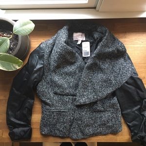 Forever 21 NWT Jacket with faux leather sleeves