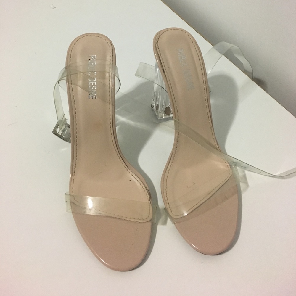 Yeezy inspired clear nude heels