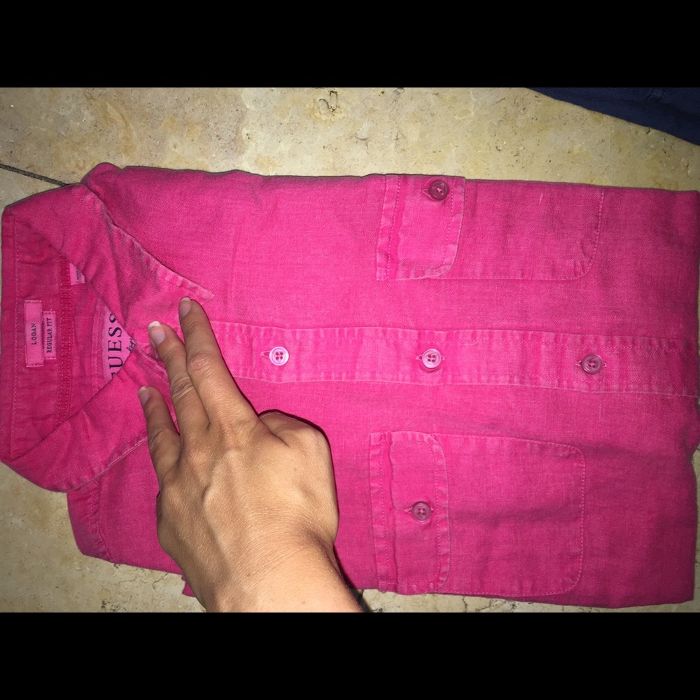 Guess pink long sleeve Men's shirt.