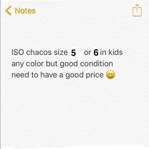 Looking for chacos