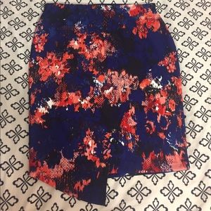 Flower print A-line skirt