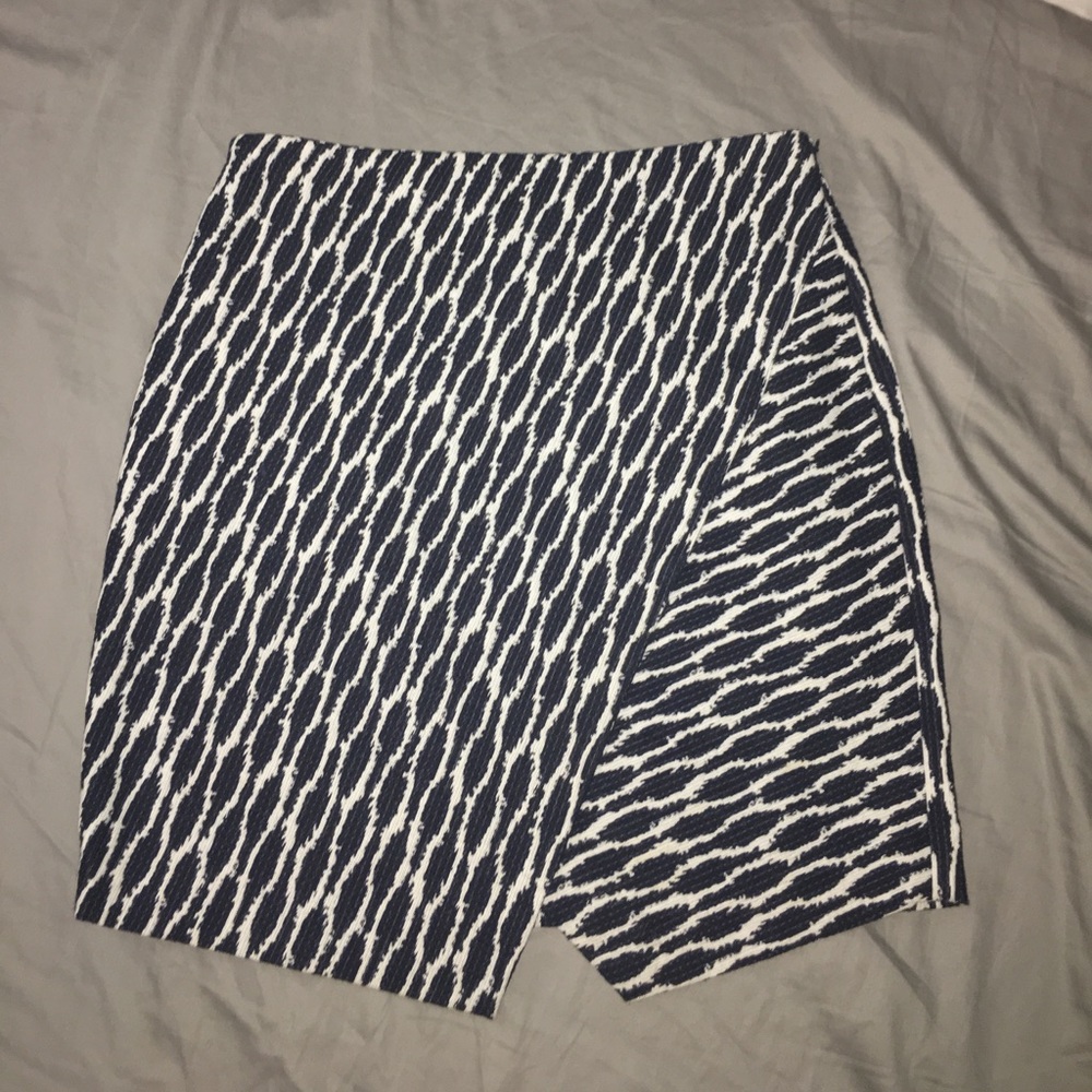LOFT Navy and White Skirt