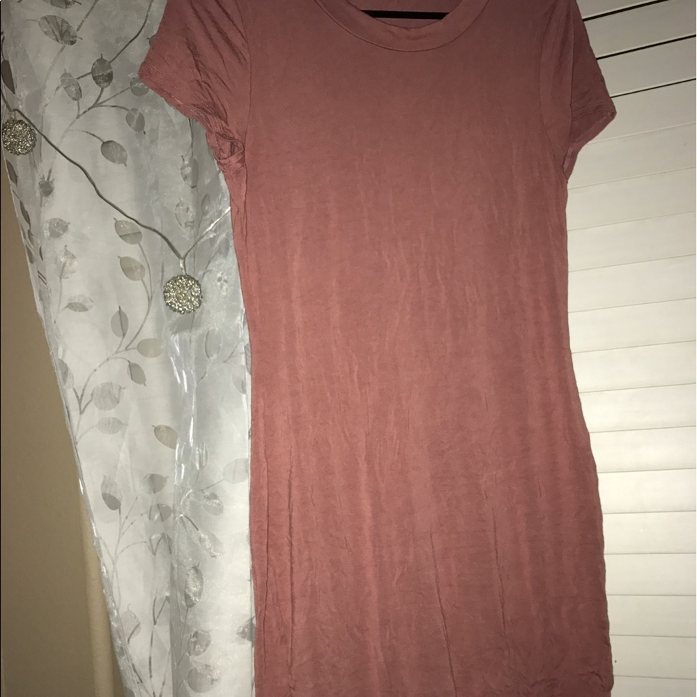 pinky mauve t shirt dress