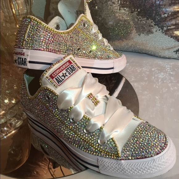 Custom Bling Converse w/gold trim (Made to Order) - Picture 2 of 5