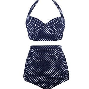 Retro high waist polka dot bikini