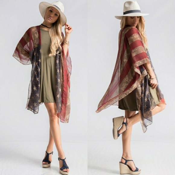 US Flag Shawl Vest - Picture 5 of 5