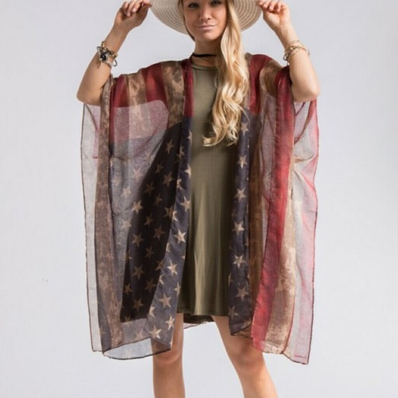 US Flag Shawl Vest - Picture 2 of 5