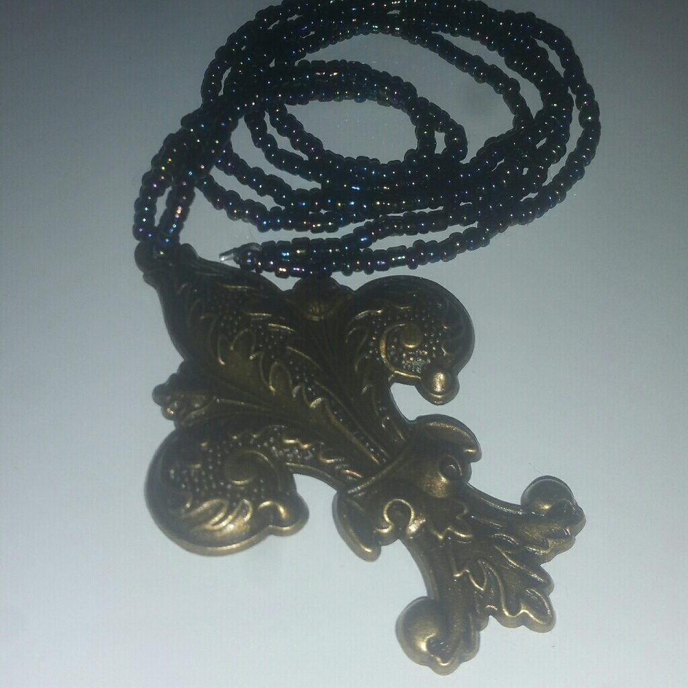 Fleur De Lis Beaded Necklace