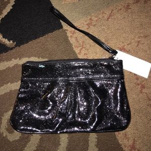 Nwt glitter wristlet with top zipper