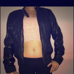 Black leather jacket