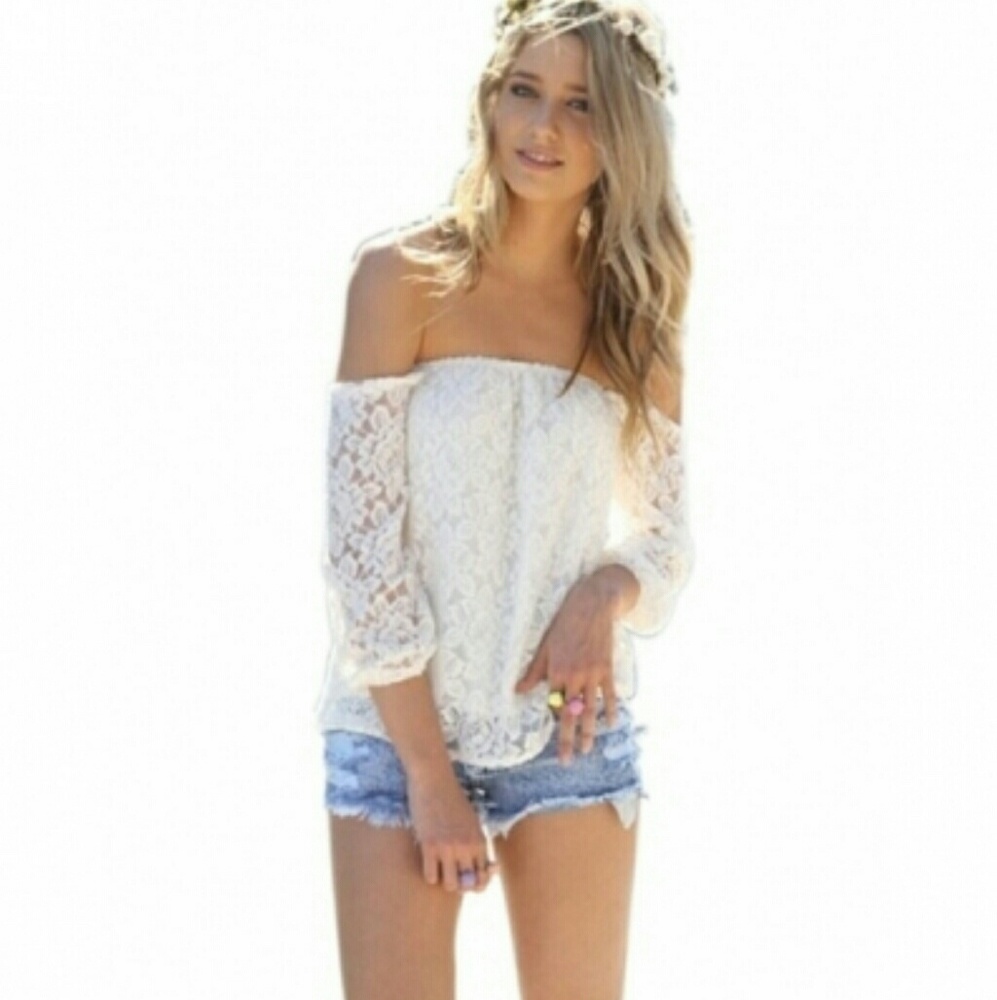 Lacy off shoulder top