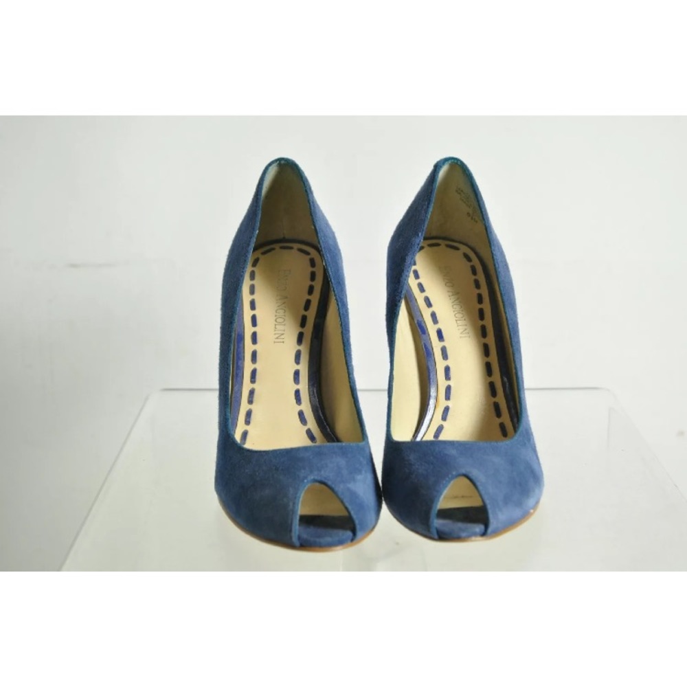 Enzo Angiolini blue suede peep toe pump 6.5