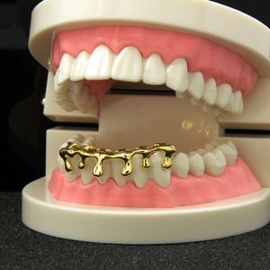 14K Gold Plated Bottom Row Drip Grillz