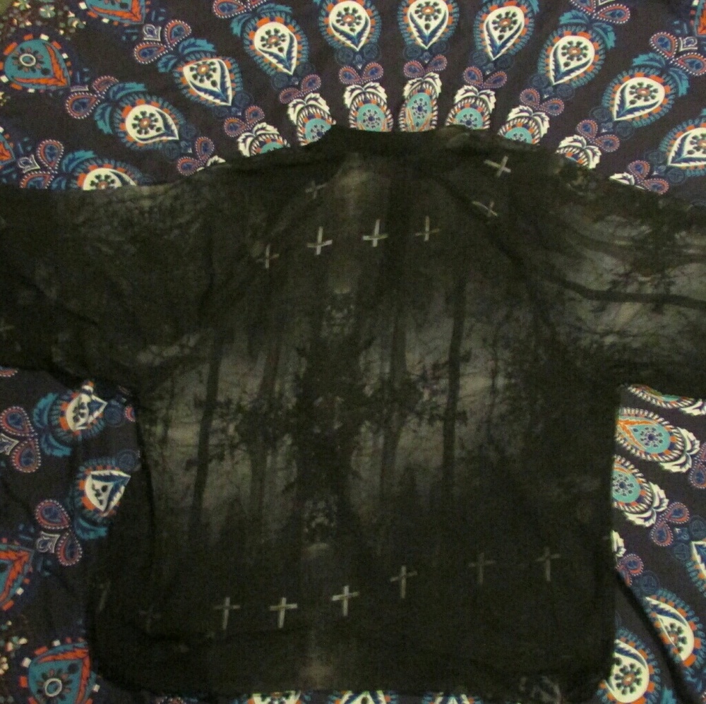Long sleeve midnight woods scene