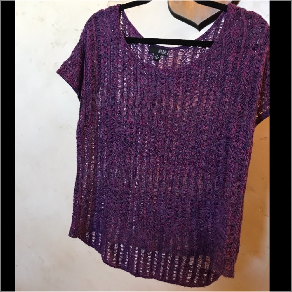 Purple with some Pink knit a.n.a sweater top Sz M