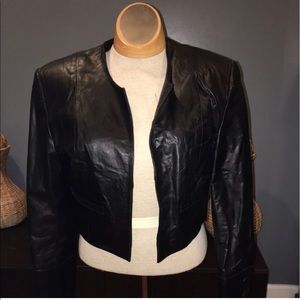 Vintage cropped leather coat