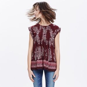 Madewell silk rose shirt