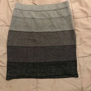 Charlotte Russe Glitter Ombre Mini Skirt Medium
