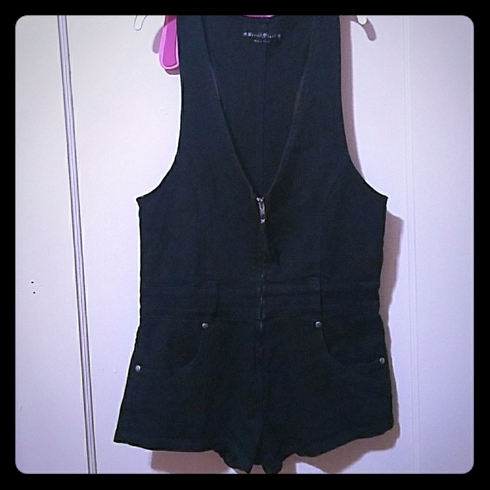 Kettle Black Black Denim Romper