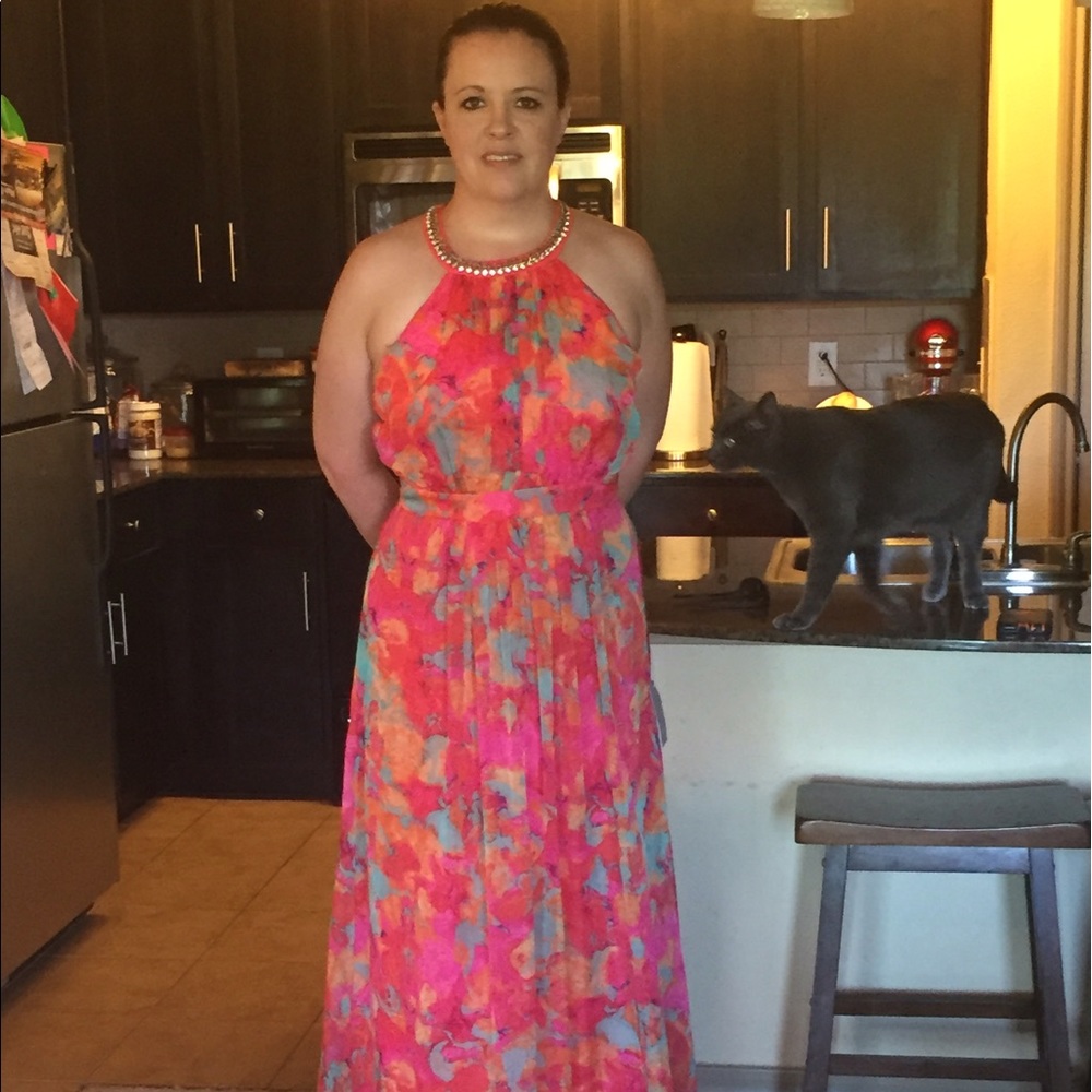 NWT Laundry by Shelli Segal Maxi Dress w/ Bling