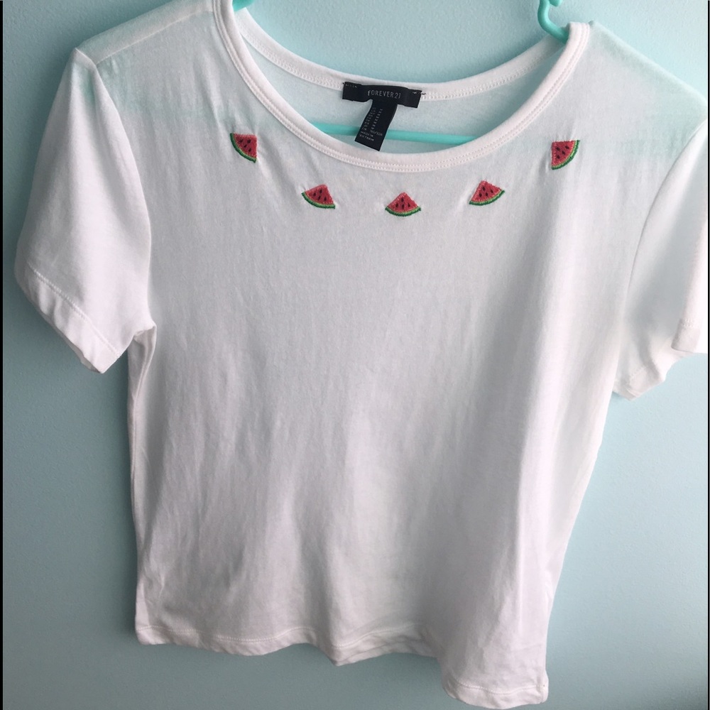 Forever 21 embroidered watermelon tee