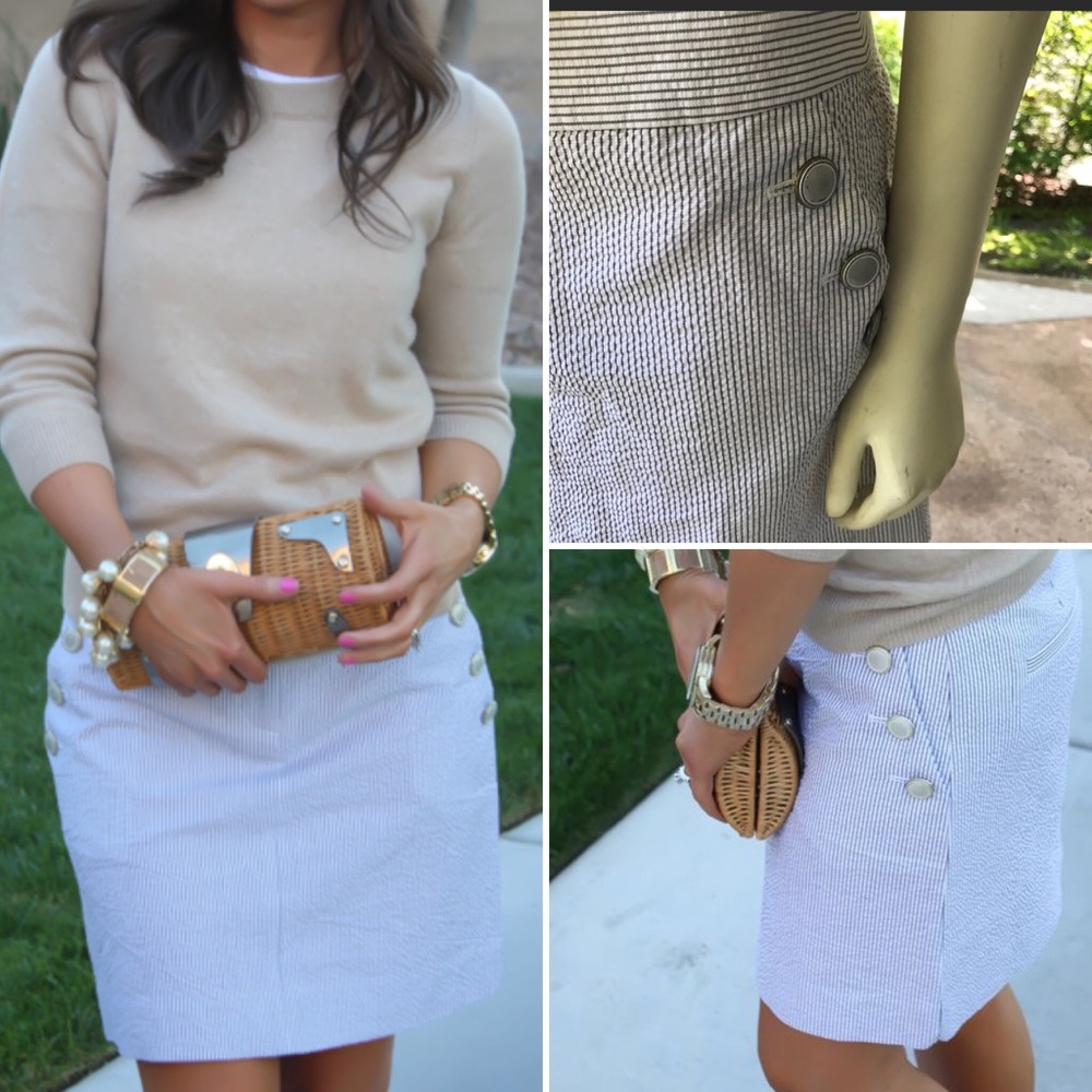 J. CREW Seersucker Mini skirt  size 4
