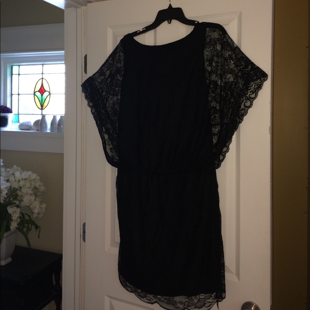 Black lined laced dress