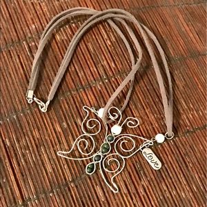 Handmade butterfly charm necklace