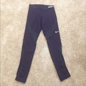 Purple Nike Pro Hyperwarm Leggings