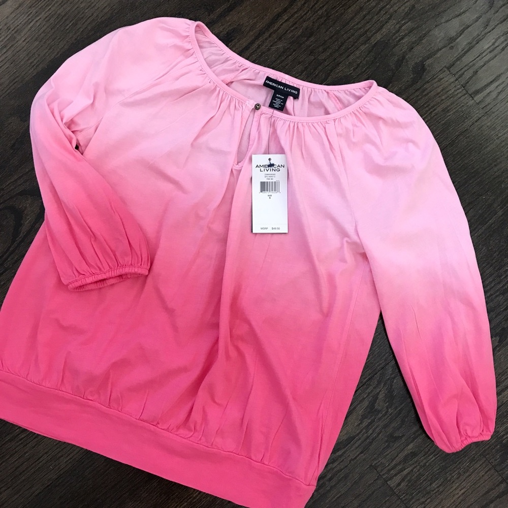 NWT American Living Pink Ombré Top